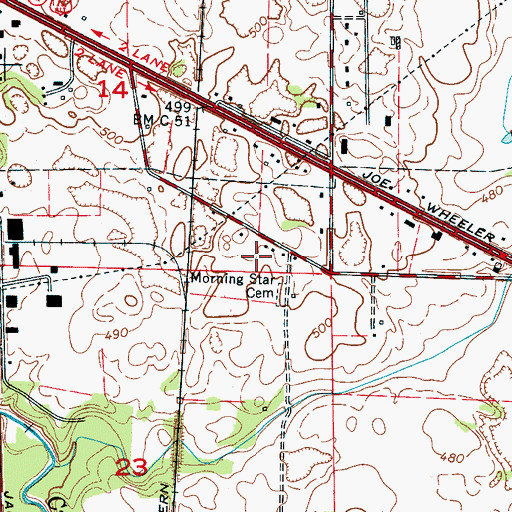 Topographic Map of Morning Star School (historical), AL