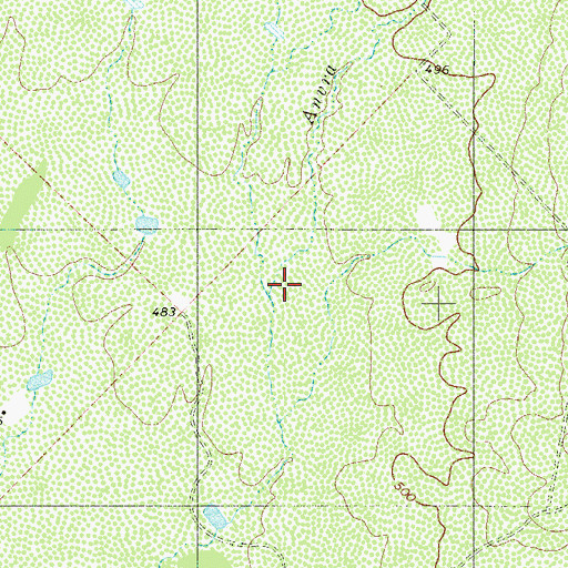 Topographic Map of Anura Creek, TX