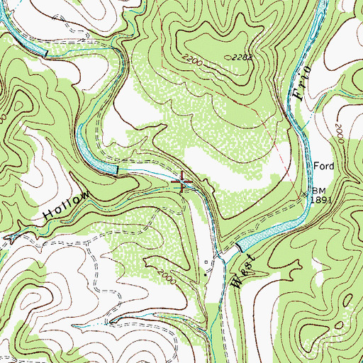 Topographic Map of Anvil Hollow, TX