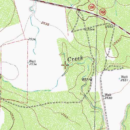 Topographic Map of Apple Creek, TX