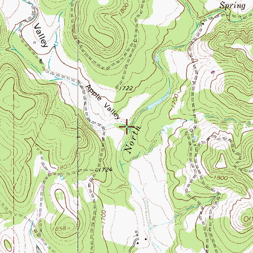 Topographic Map of Apple Valley, TX
