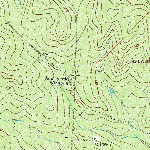 Topographic Map of Aqua Verde Windmill, TX