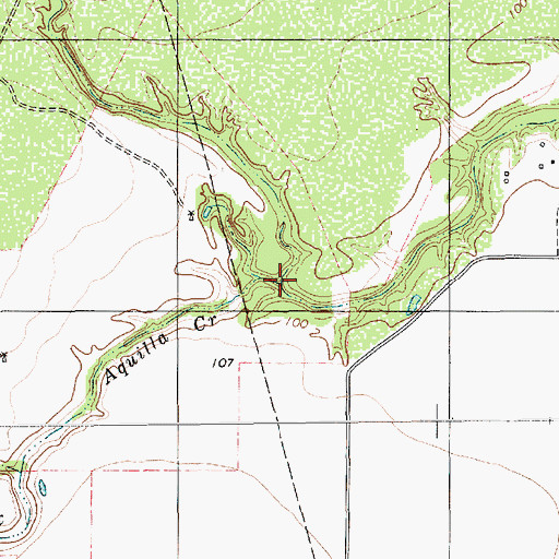 Topographic Map of Aquilla Creek, TX