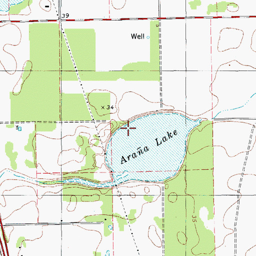Topographic Map of Araa Lake, TX