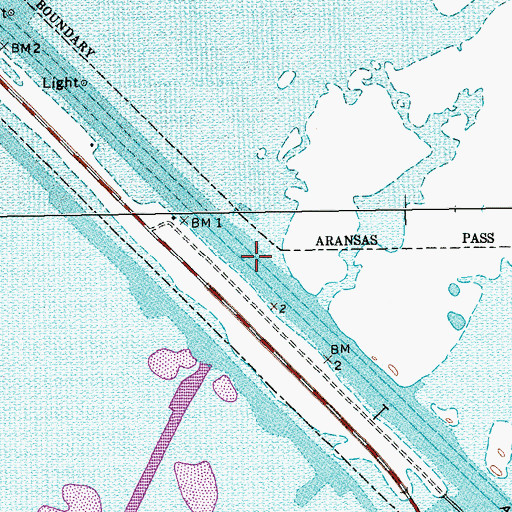 Topographic Map of Aransas Channel, TX