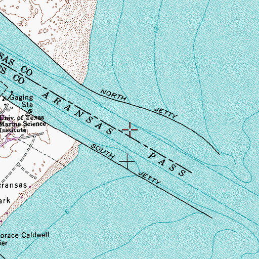Topographic Map of Aransas Pass, TX