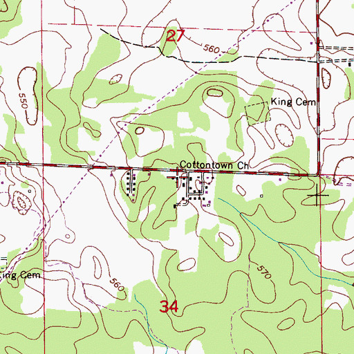 Topographic Map of Mount Miles School (historical), AL