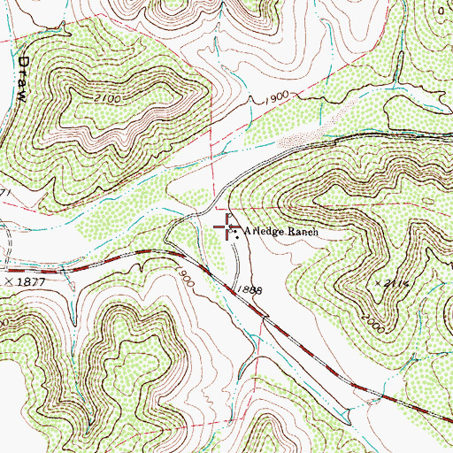 Topographic Map of Arledge Ranch, TX