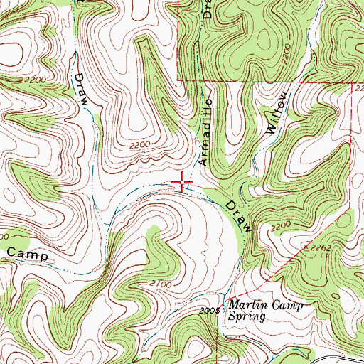 Topographic Map of Armadillo Draw, TX