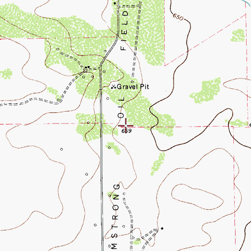 Topographic Map of Armstrong Oil Field, TX