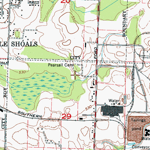 Topographic Map of Mount Pleasant (historical), AL