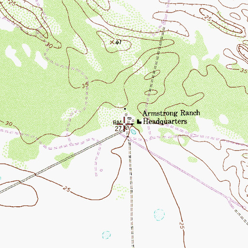 Topographic Map of Armstrong Ranch Headquarters, TX