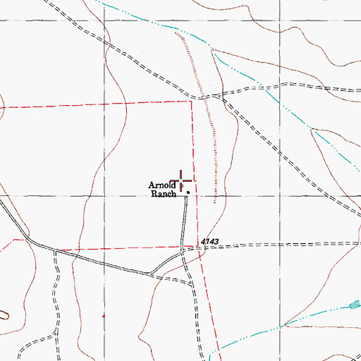 Topographic Map of Arnold Ranch, TX
