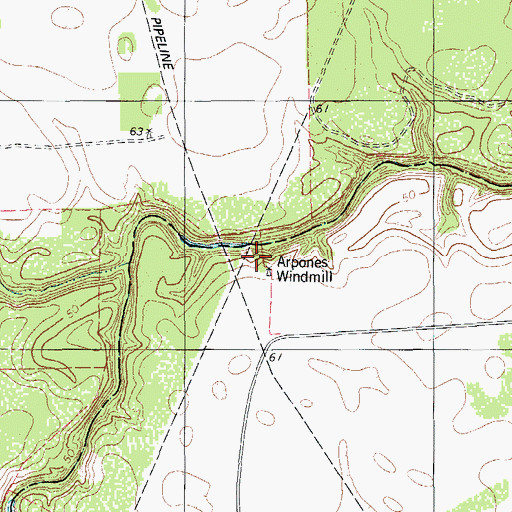 Topographic Map of Arpones Windmill, TX