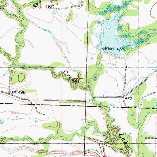 Topographic Map of Arr Branch, TX