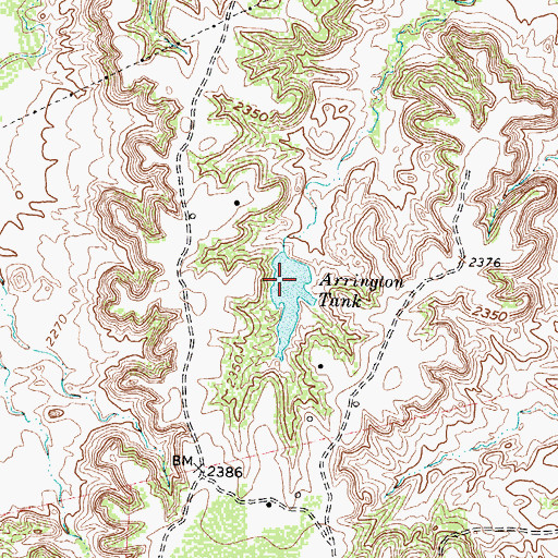 Topographic Map of Arrington Tank, TX