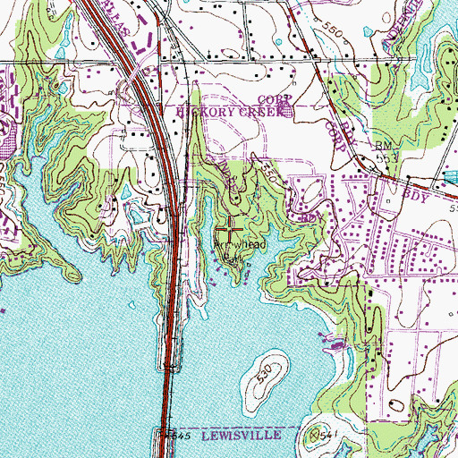 Topographic Map of Arrowhead Park, TX