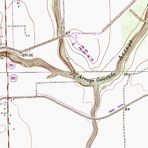 Topographic Map of Arroyo Anacuitas, TX