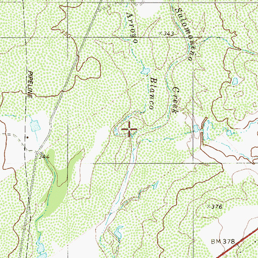 Topographic Map of Arroyo Blanco, TX
