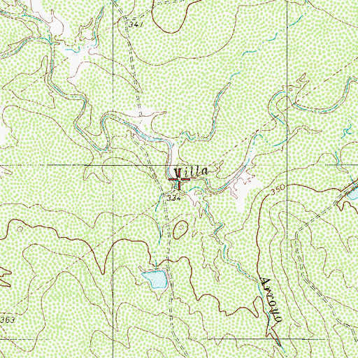 Topographic Map of Arroyo Dodier, TX
