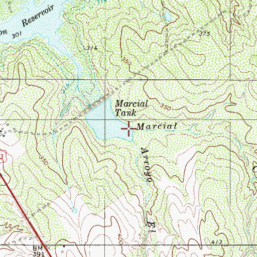 Topographic Map of Arroyo El Ladio, TX