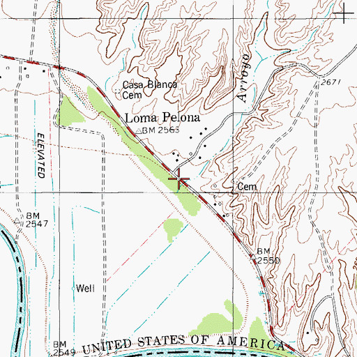 Topographic Map of Arroyo Galindo, TX