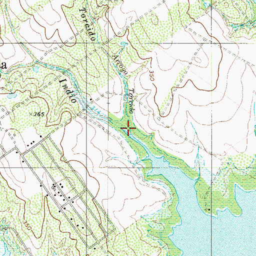 Topographic Map of Arroyo Indio, TX