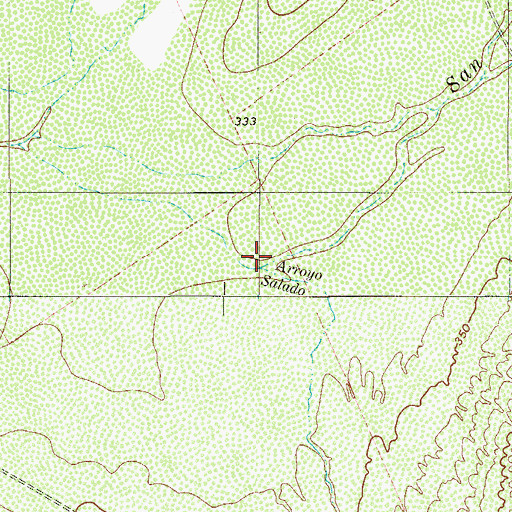 Topographic Map of Arroyo Salado, TX