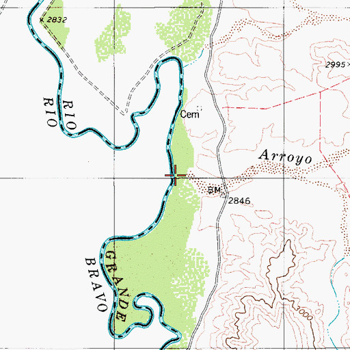Topographic Map of El Muerto Arroyo, TX