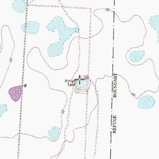Topographic Map of Arroyo Tank, TX