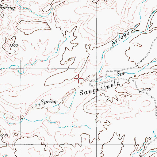Topographic Map of Arroyo Tinaja Blanca, TX