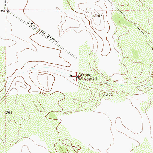 Topographic Map of Arroyo Windmill, TX
