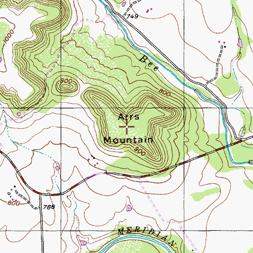 Topographic Map of Arrs Mountain, TX