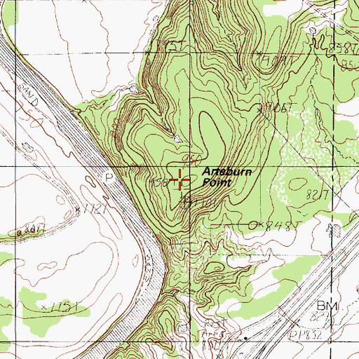 Topographic Map of Arteburn Point, TX