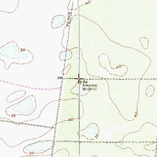 Topographic Map of Artesiano Windmill, TX