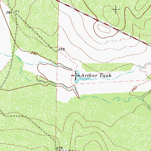 Topographic Map of Arthur Tank, TX
