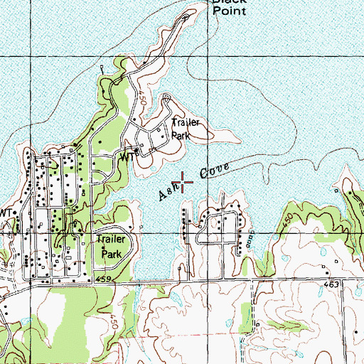 Topographic Map of Ash Cove, TX