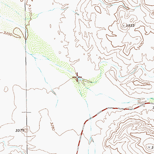 Topographic Map of Ash Creek, TX