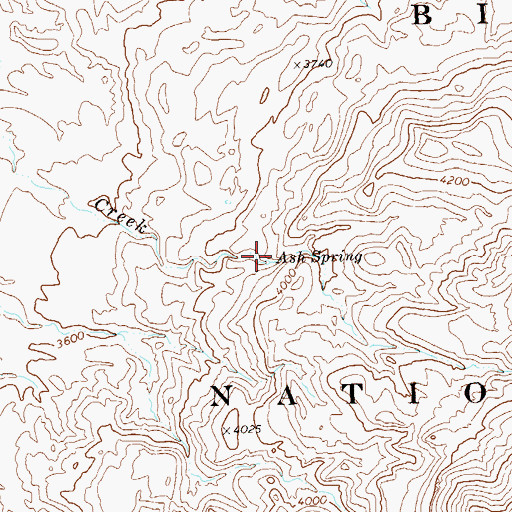 Topographic Map of Ash Spring, TX