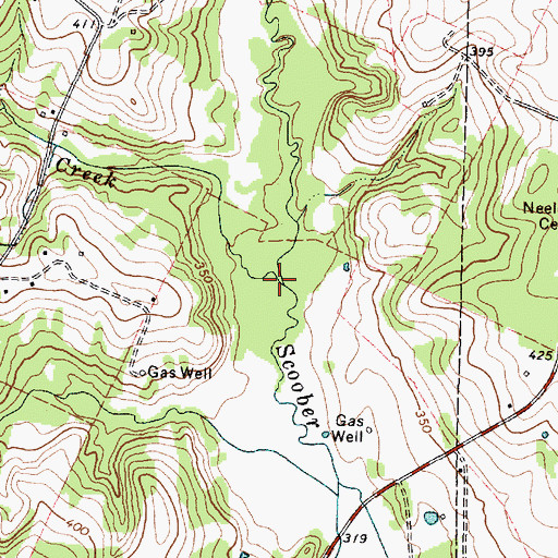 Topographic Map of Ashby Creek, TX