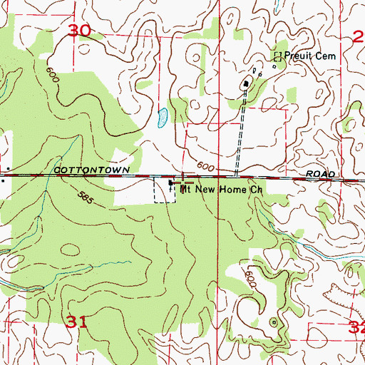 Topographic Map of Newfound School (historical), AL