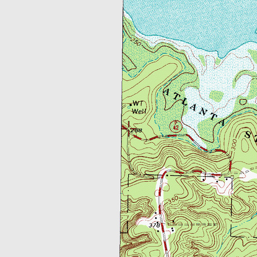 Topographic Map of Atlanta State Park, TX