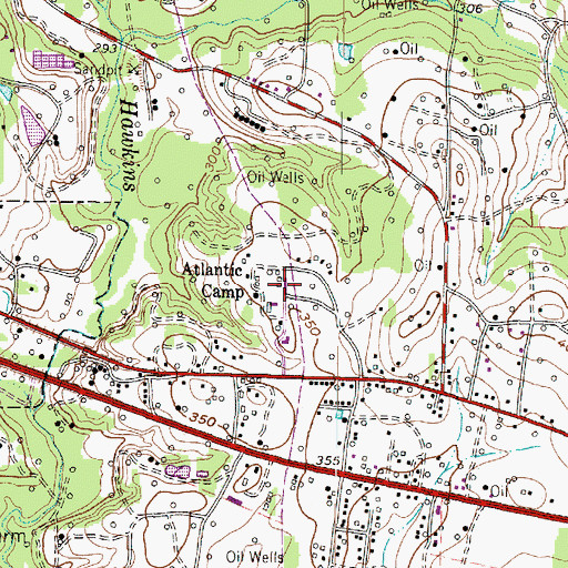 Topographic Map of Atlantic Camp, TX