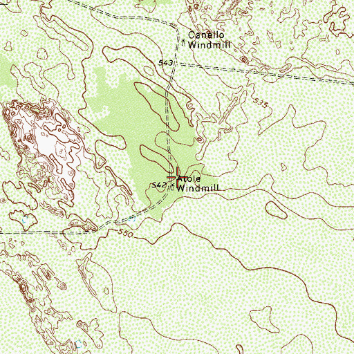 Topographic Map of Atole Windmill, TX