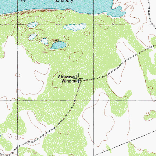 Topographic Map of Atravasada Windmill, TX