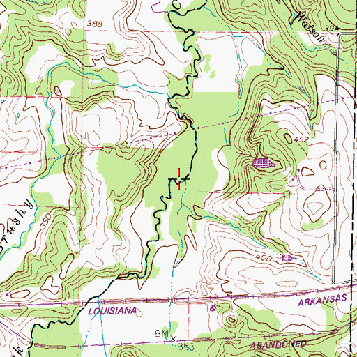 Topographic Map of Attway Branch, TX