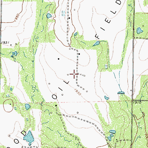 Topographic Map of Atwood Oil Field, TX