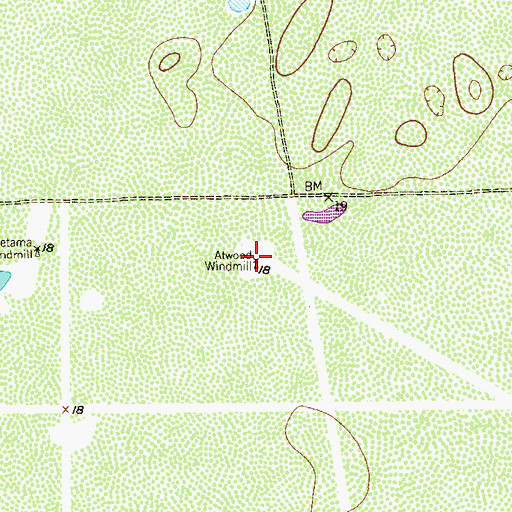 Topographic Map of Atwood Windmill, TX