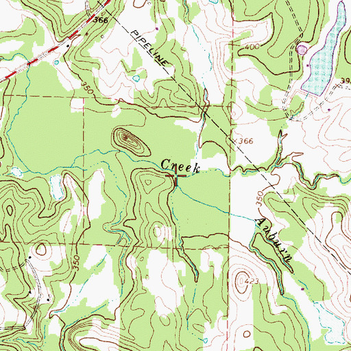 Topographic Map of Auburn Creek, TX