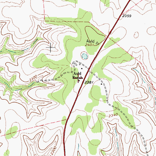 Topographic Map of Auld Ranch, TX
